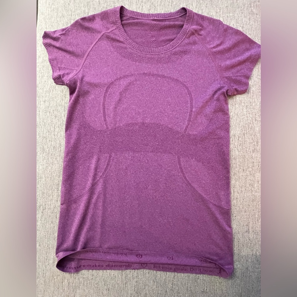 Lululemon Swiftly Tech Short Sleeve Top Heathered Purple — Size 10 - Picture 10 of 12